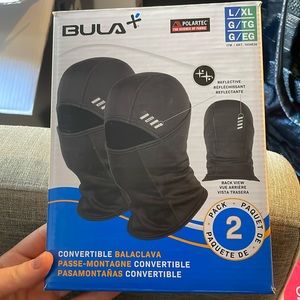 Bula two-pack black Polartec convertible balaclava (size L/XL)